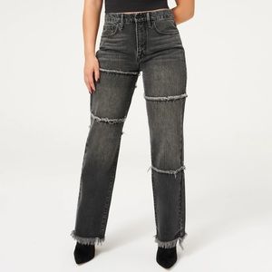 Good American 90’s Frayed Black Denim size 10 NWT
